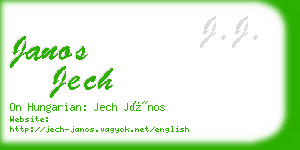 janos jech business card